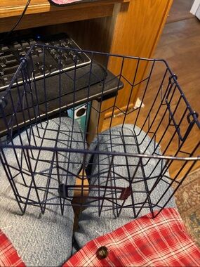 Blue Geometric Wire Storage Basket - Home Accents
